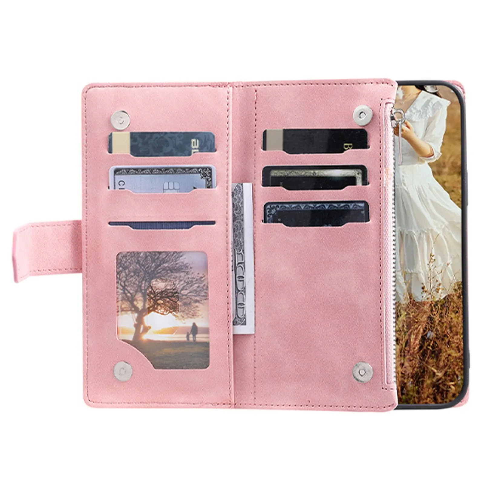 005 Style For Samsung Galaxy S22 5G, Anti-fall Rhombus Texture PU Leather Phone Case Zipper Pocket Wallet Stand Protective Phone Shell with Strap