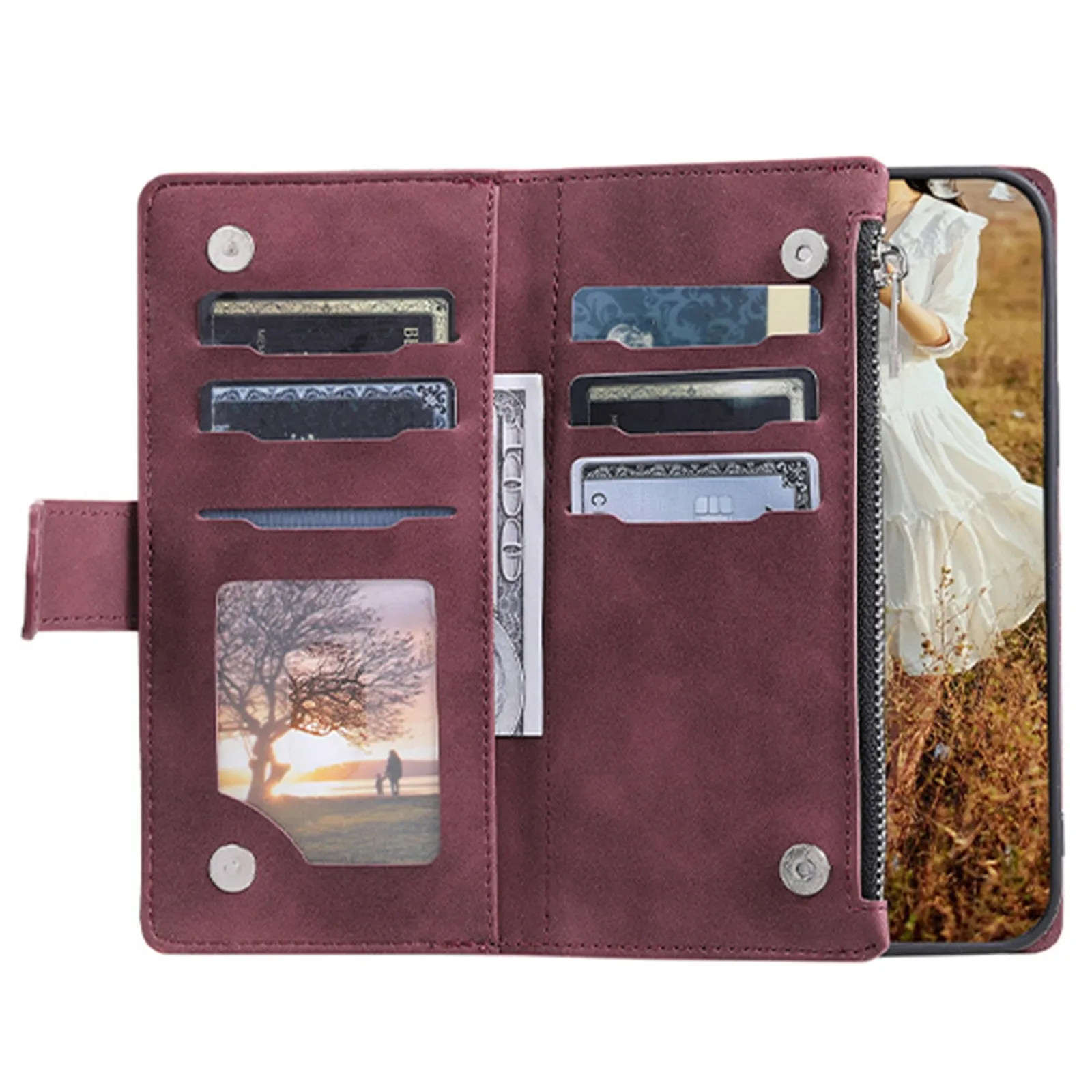 005 Style For Samsung Galaxy S22 5G, Anti-fall Rhombus Texture PU Leather Phone Case Zipper Pocket Wallet Stand Protective Phone Shell with Strap