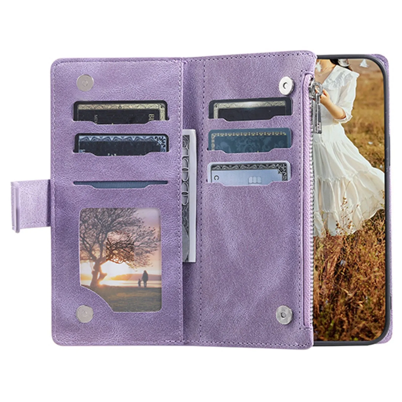 005 Style For Samsung Galaxy S22 5G, Anti-fall Rhombus Texture PU Leather Phone Case Zipper Pocket Wallet Stand Protective Phone Shell with Strap