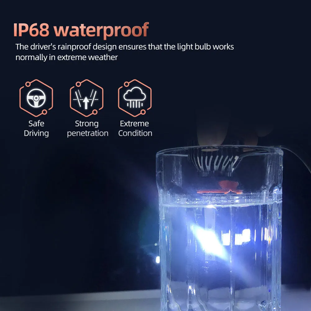1 Pair Aluminum Car  Led  Headlight Ip68 Waterproof Heatproof
