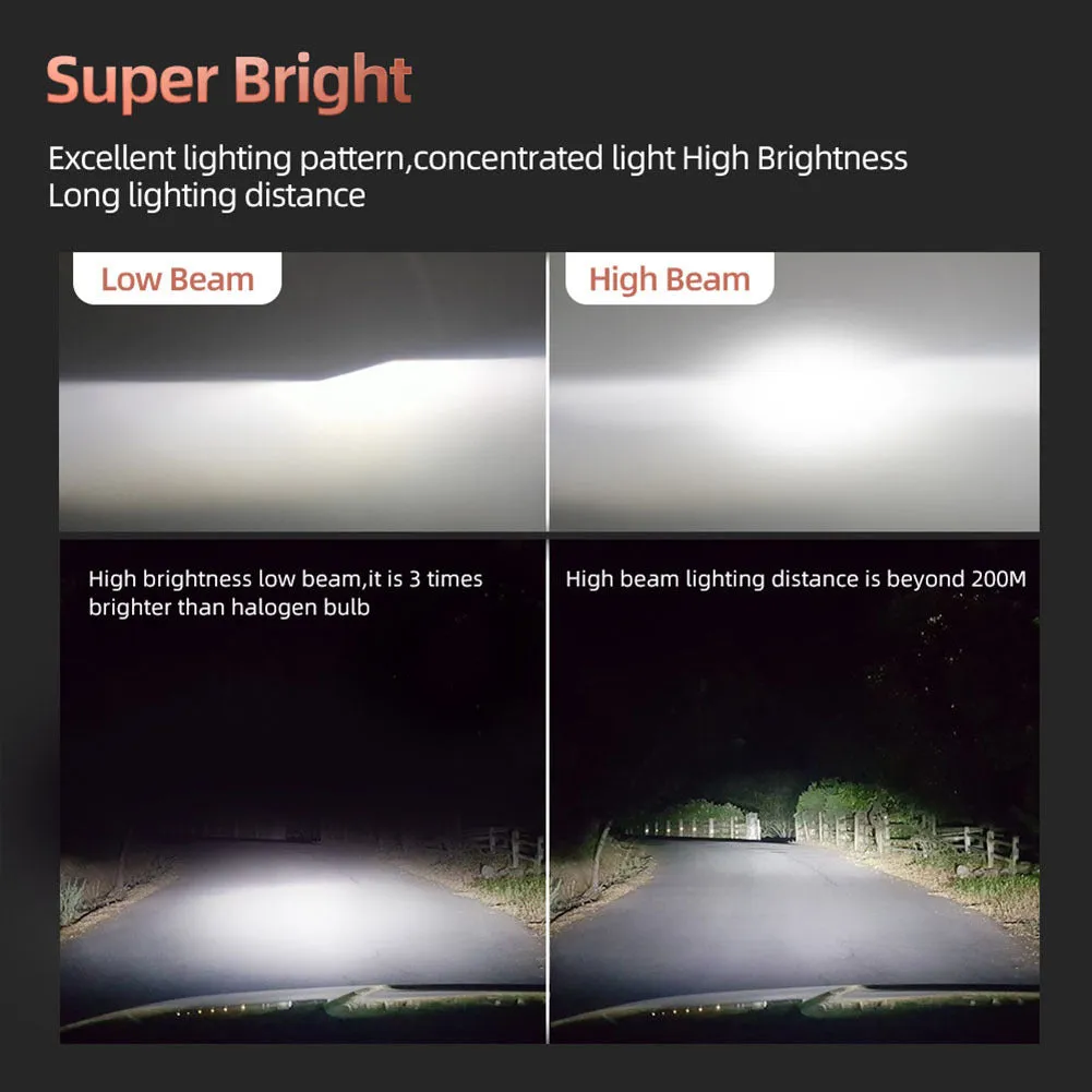 1 Pair Aluminum Car  Led  Headlight Ip68 Waterproof Heatproof