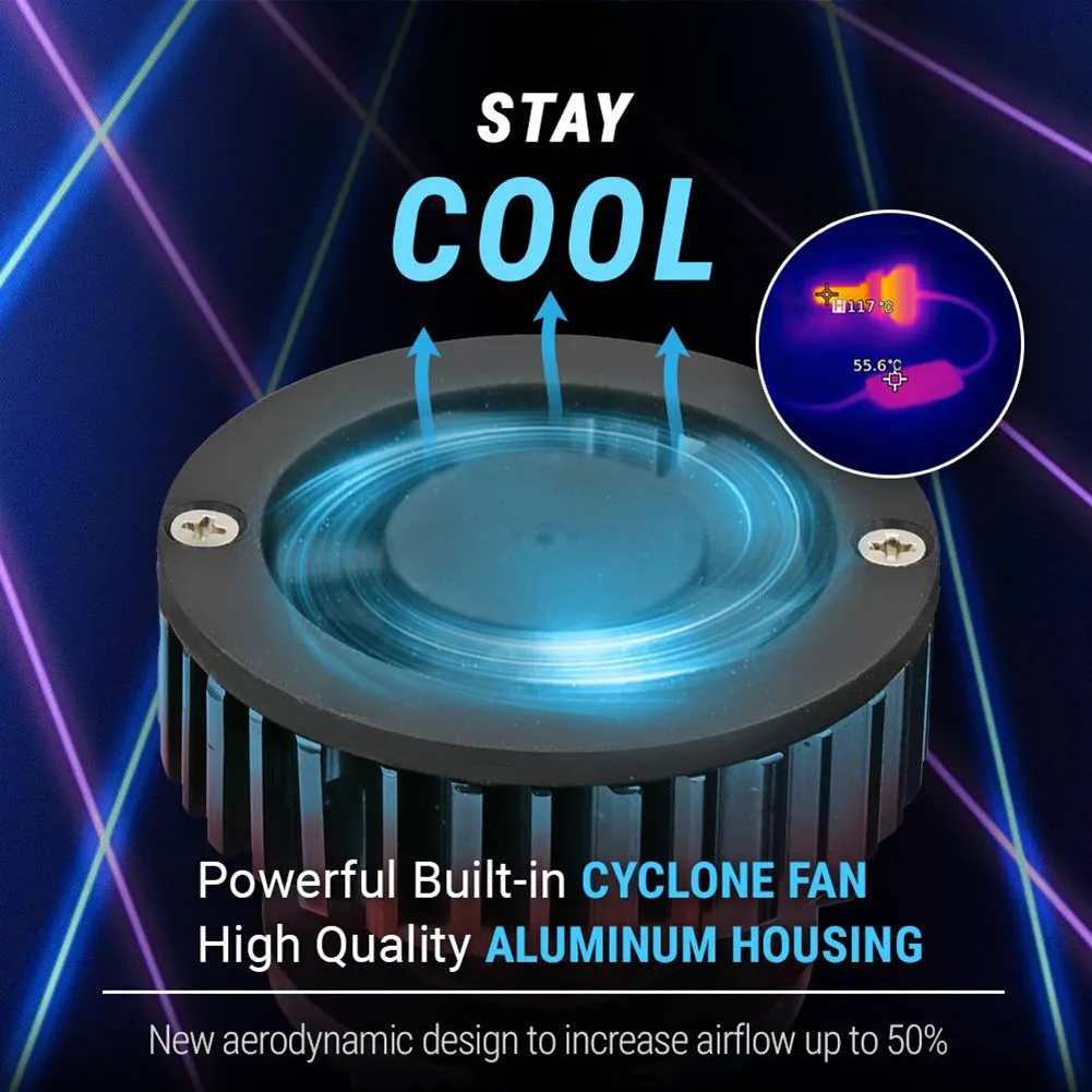 1 Pair Of 9003 H4 Led  Headlight Kit Built-in Fan Super Bright