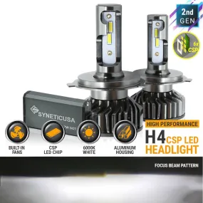 1 Pair Of 9003 H4 Led  Headlight Kit Built-in Fan Super Bright