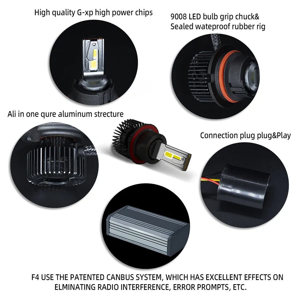 1 Pair Of Car  Led  Headlight Bulbs Ip68 Waterproof