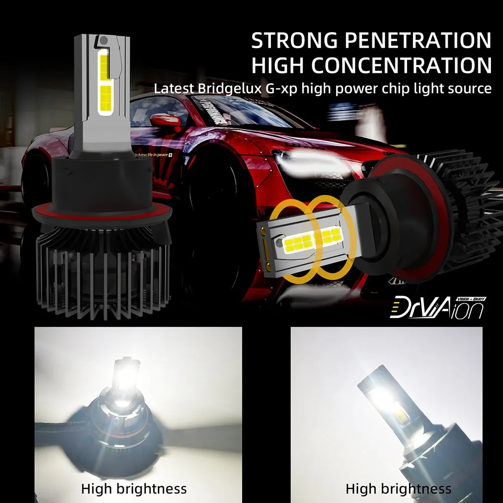1 Pair Of Car  Led  Headlight Bulbs Ip68 Waterproof