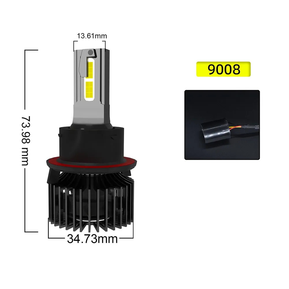 1 Pair Of Car  Led  Headlight Bulbs Ip68 Waterproof