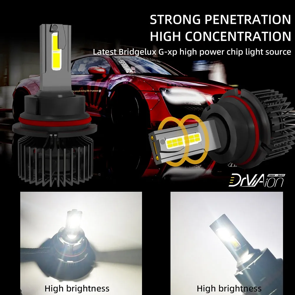 1 Pair Of Car  Led  Headlight Bulbs Ip68 Waterproof