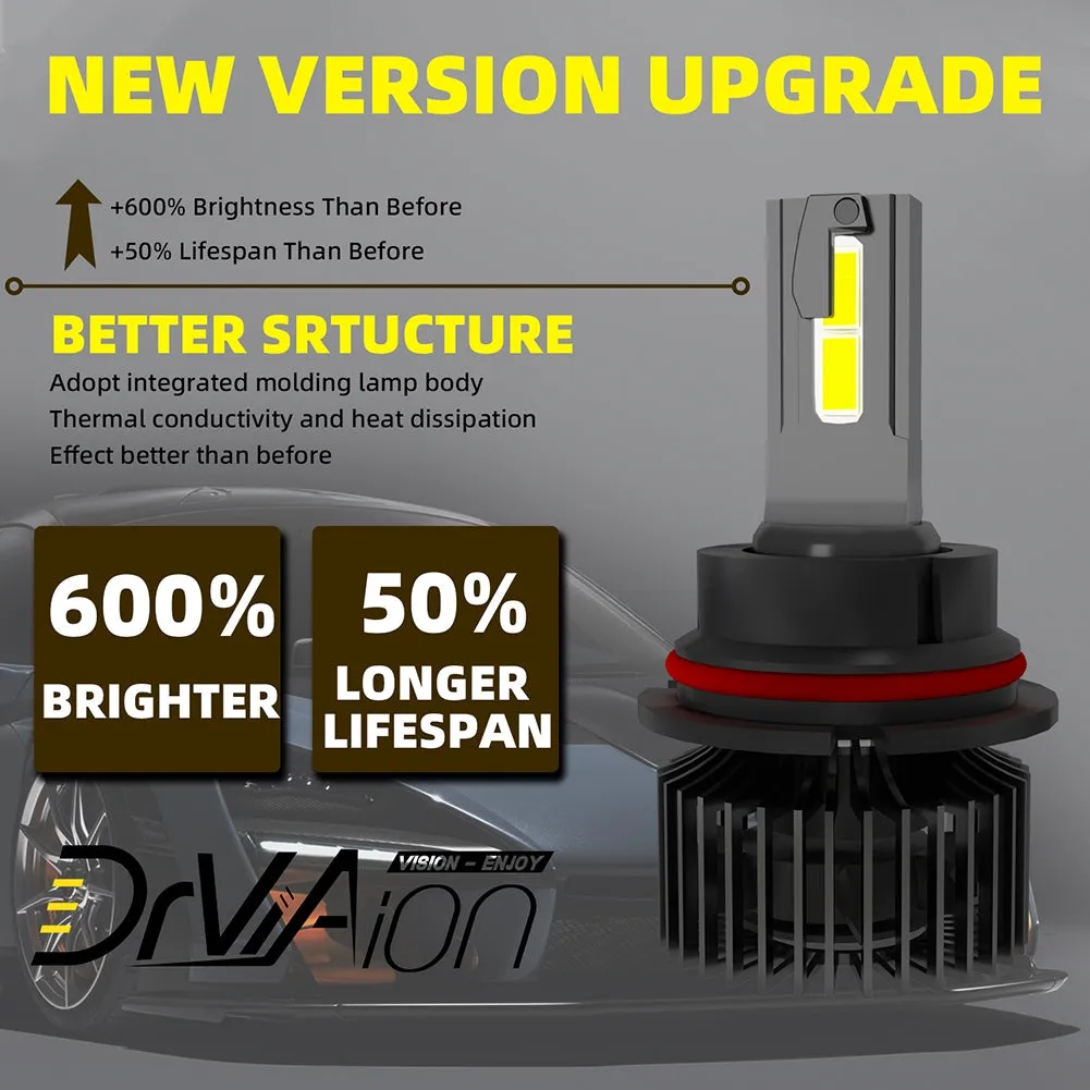 1 Pair Of Car  Led  Headlight Bulbs Ip68 Waterproof
