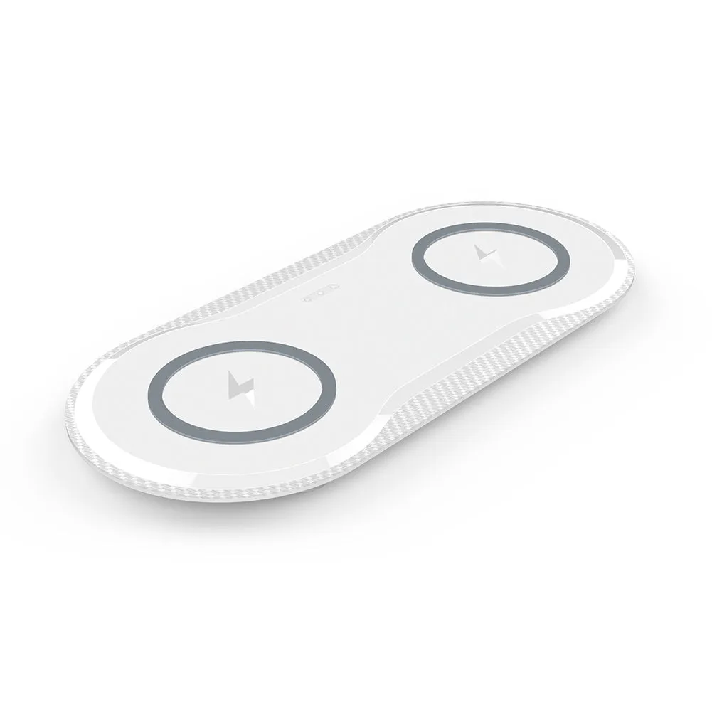 10W Fast Dual Wireless Charger Dock for Qi Enabled Devices