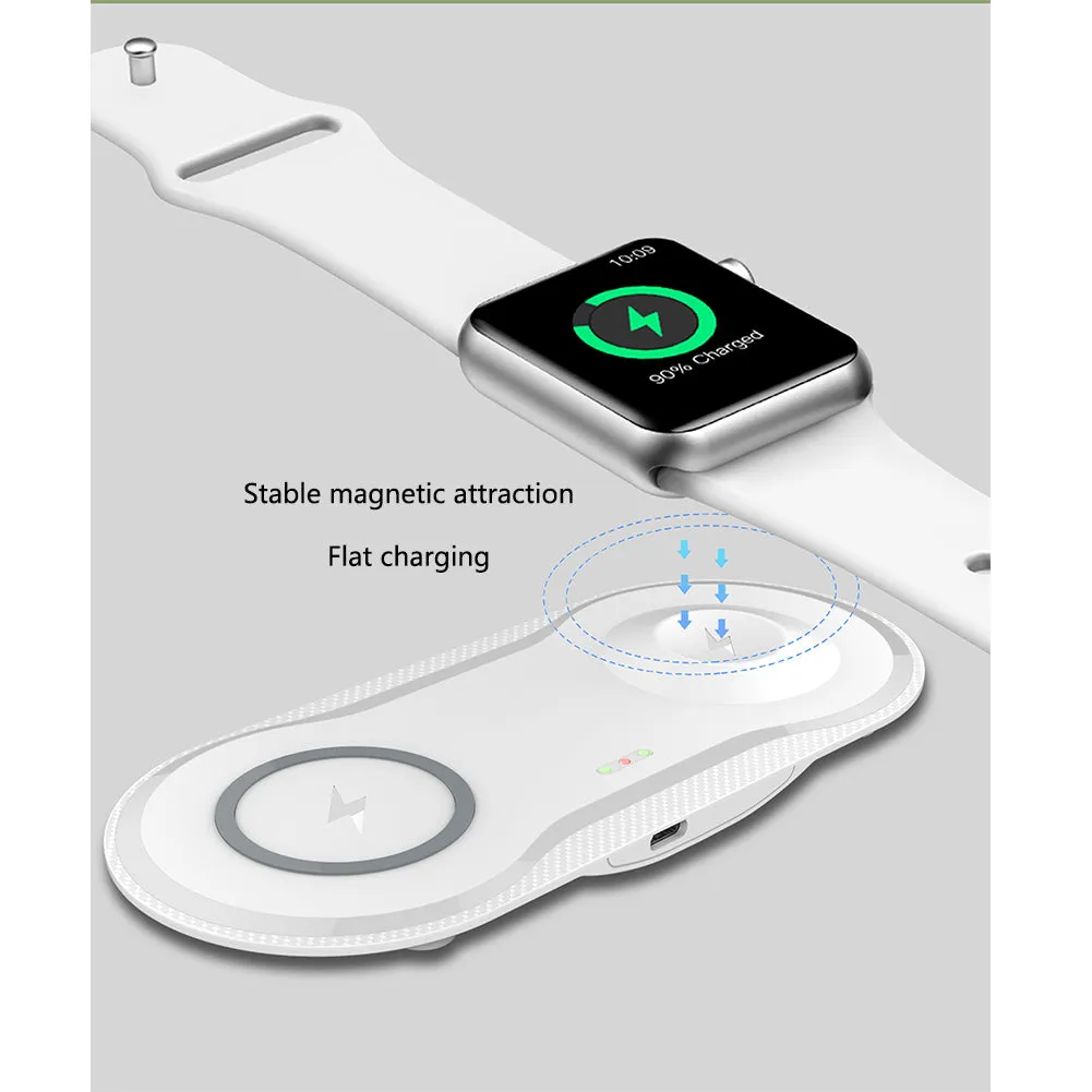 10W Fast Dual Wireless Charger Dock for Qi Enabled Devices