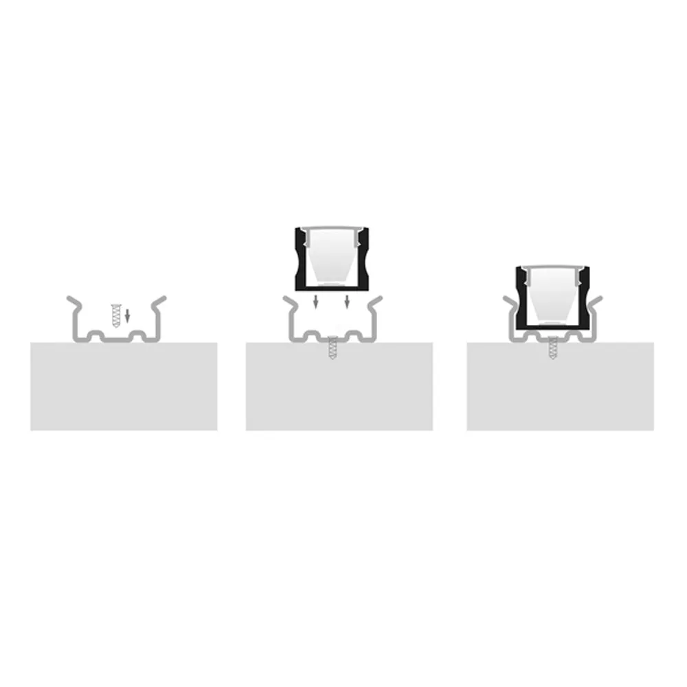 18mm x 15mm Deep Square Silver/Black/White Aluminium Profile Havit Lighting - HV9693-1815