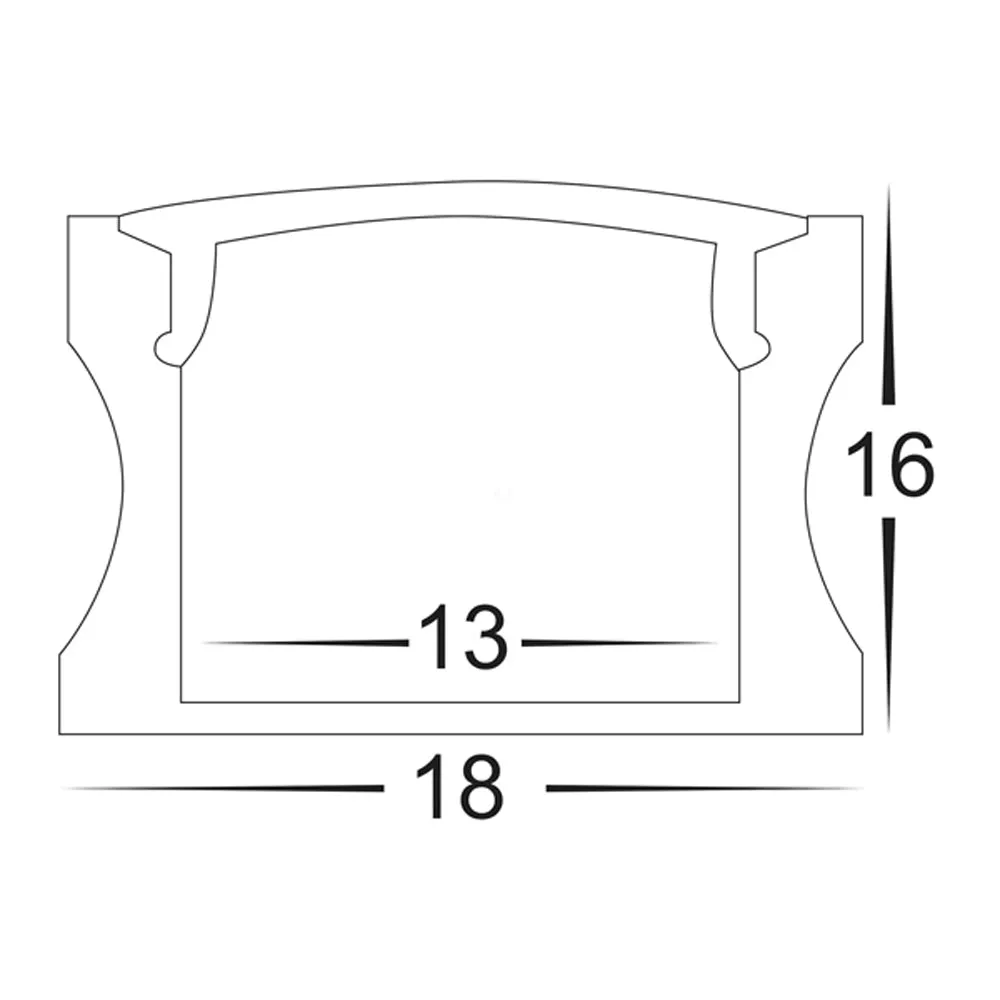 18mm x 15mm Deep Square Silver/Black/White Aluminium Profile Havit Lighting - HV9693-1815
