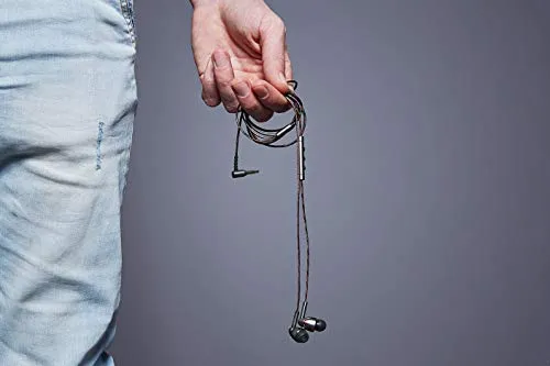 1MORE Quad Driver in-Ear Earphones Hi-Res High Fidelity Headphones Warm Bass, Spacious Reproduction, High Resolution, Mic in-Line Remote Smartphones/PC/Tablet - Silver/Gray