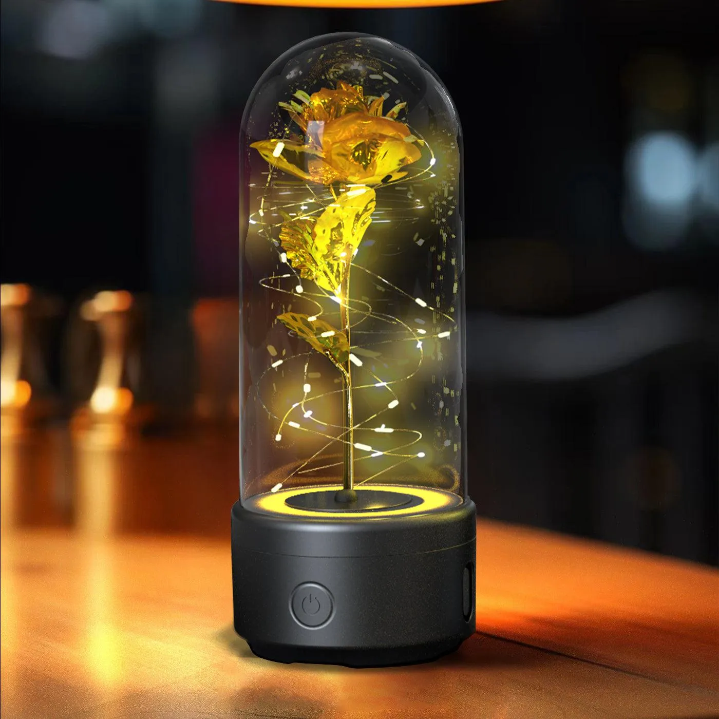 2-in-1 Rose LED Light & Bluetooth Speaker - Perfect Romantic Gift