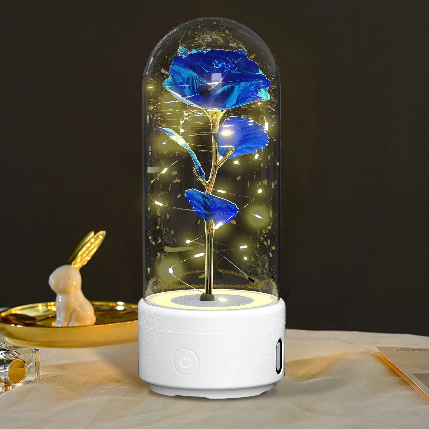 2-in-1 Rose LED Light & Bluetooth Speaker - Perfect Romantic Gift