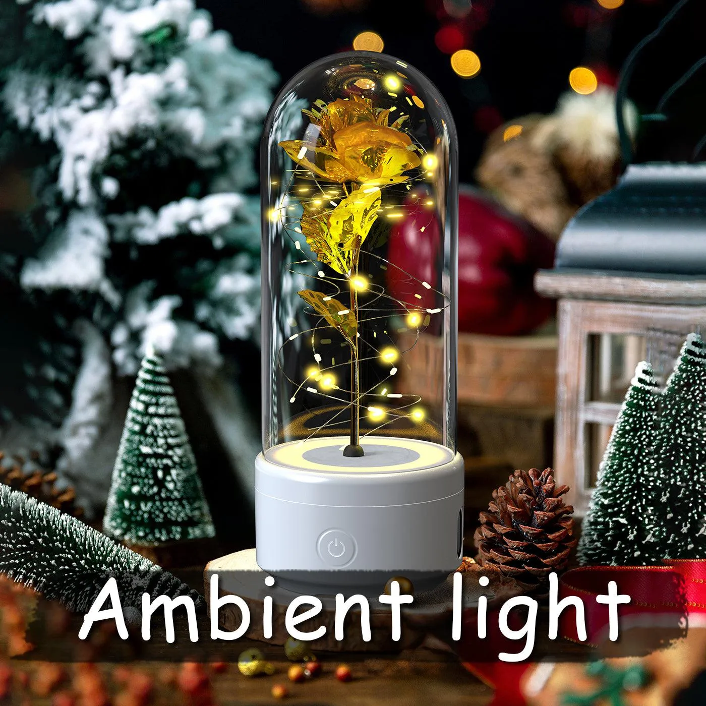 2-in-1 Rose LED Light & Bluetooth Speaker - Perfect Romantic Gift
