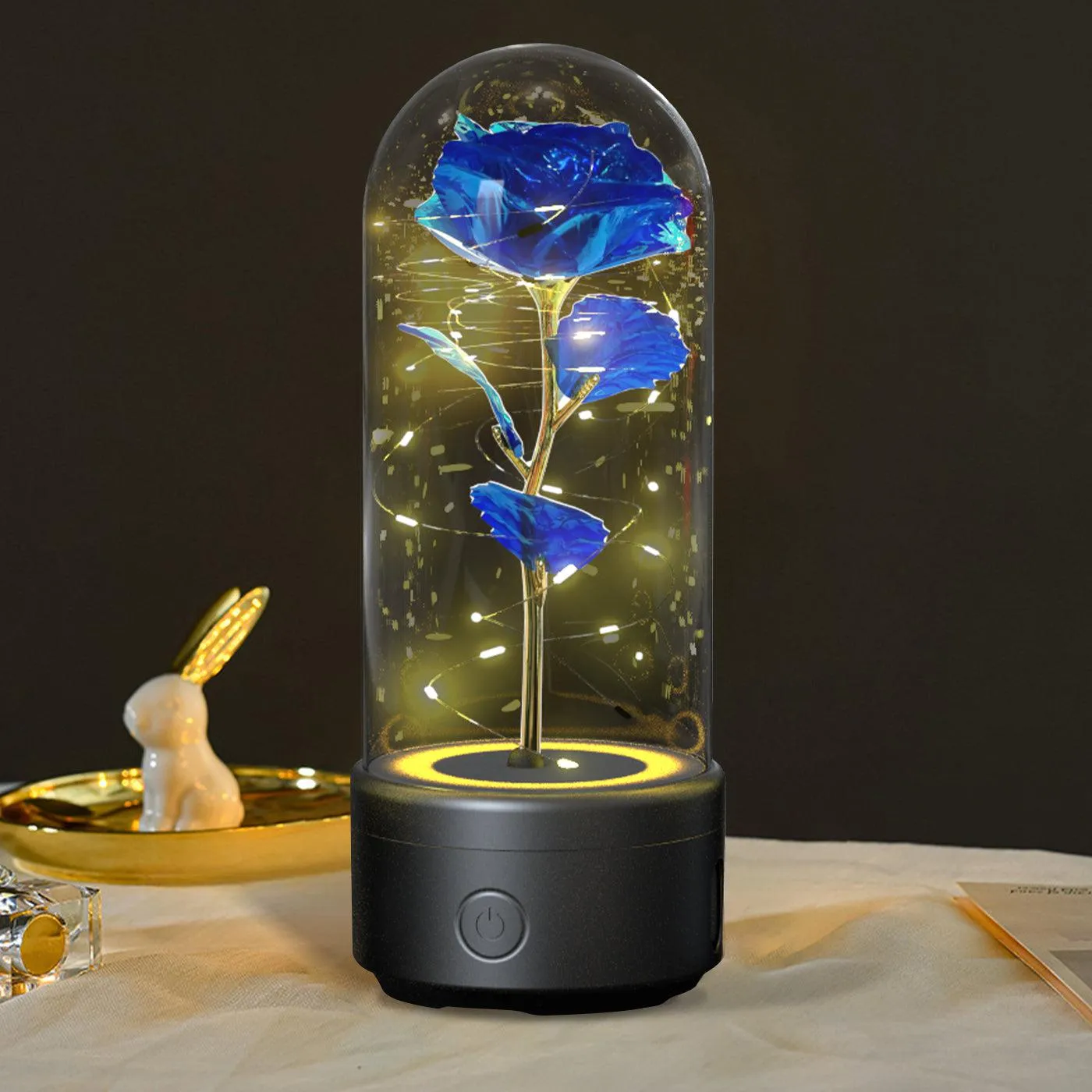 2-in-1 Rose LED Light & Bluetooth Speaker - Perfect Romantic Gift