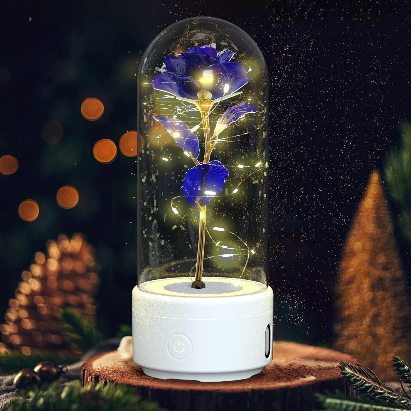 2-in-1 Rose LED Light & Bluetooth Speaker - Perfect Romantic Gift