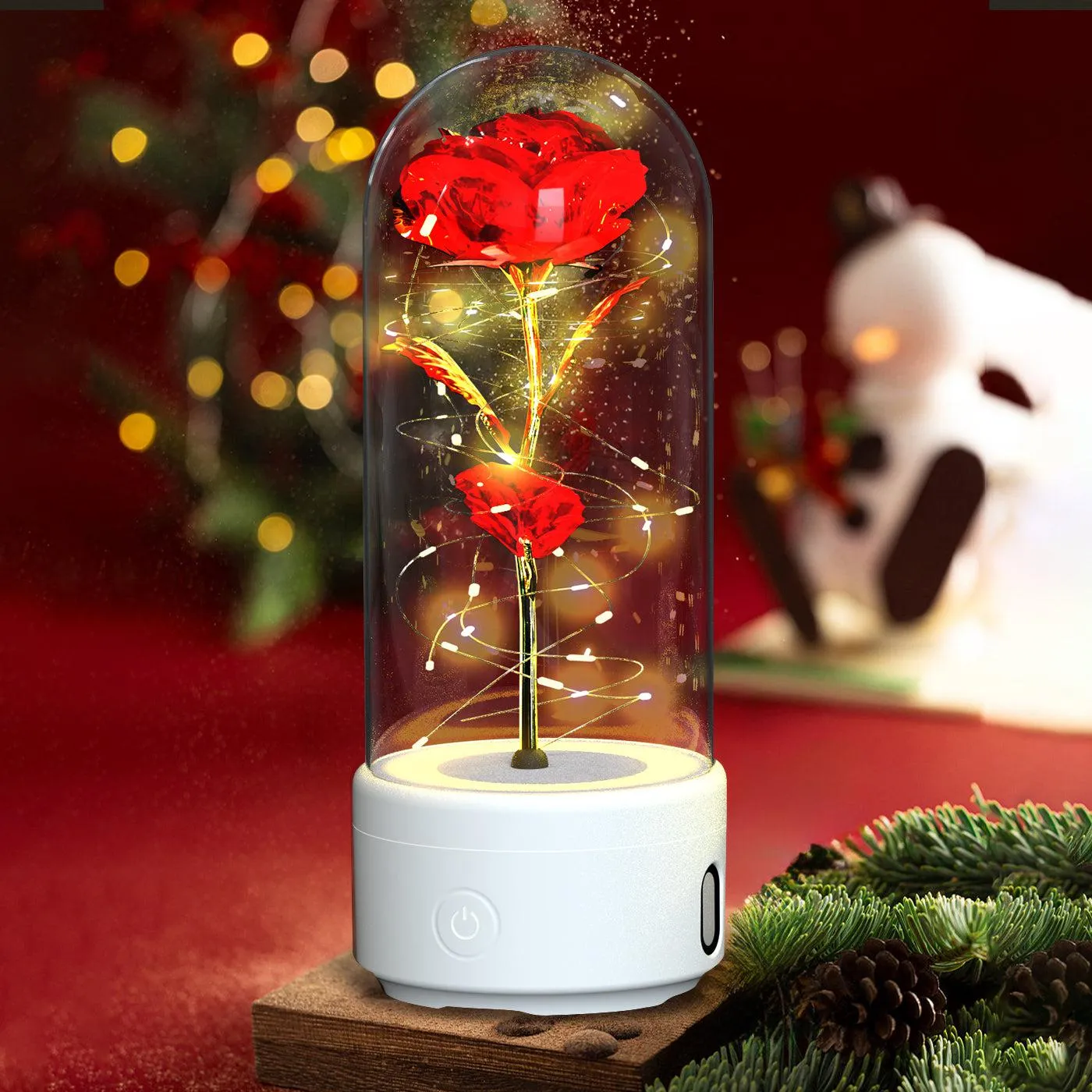 2-in-1 Rose LED Light & Bluetooth Speaker - Perfect Romantic Gift
