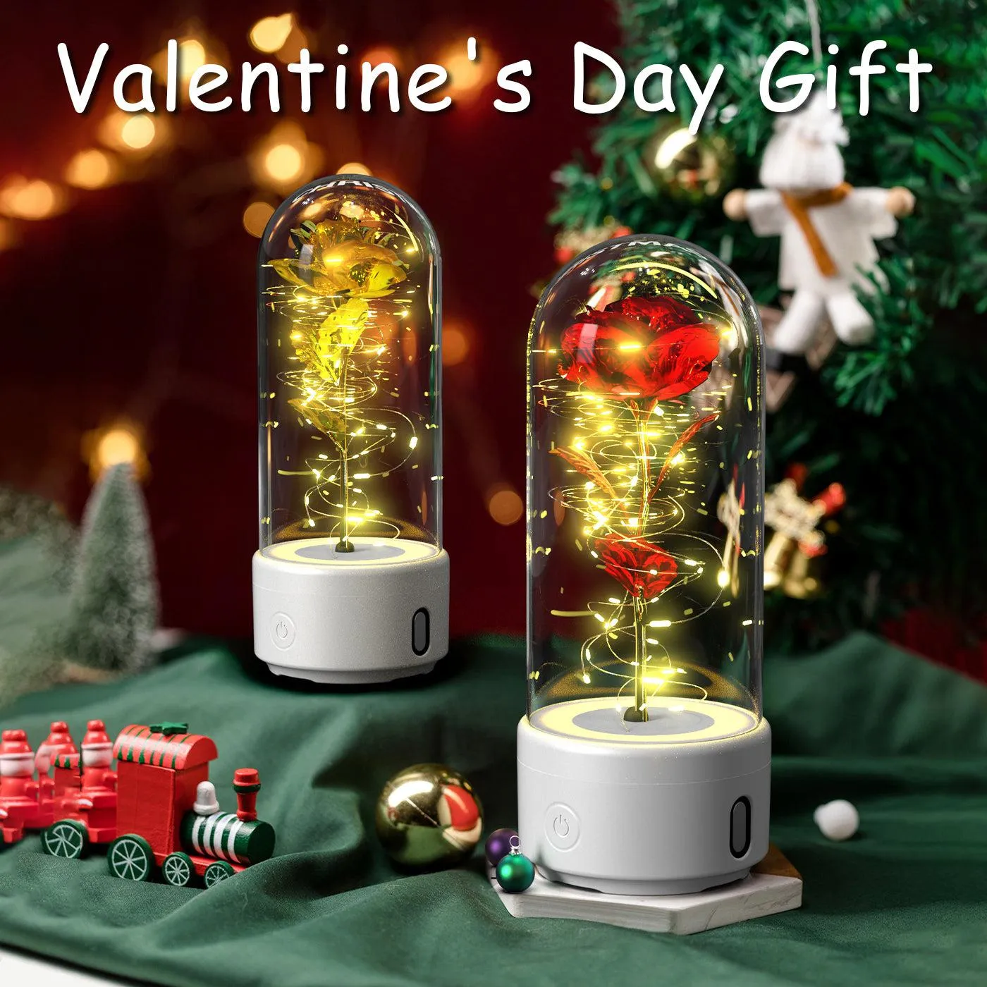 2-in-1 Rose LED Light & Bluetooth Speaker - Perfect Romantic Gift