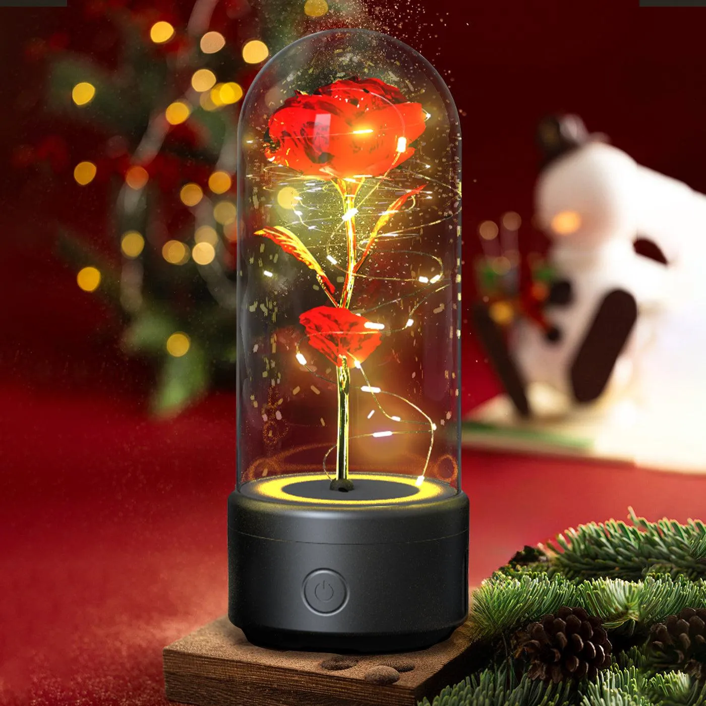 2-in-1 Rose LED Light & Bluetooth Speaker - Perfect Romantic Gift
