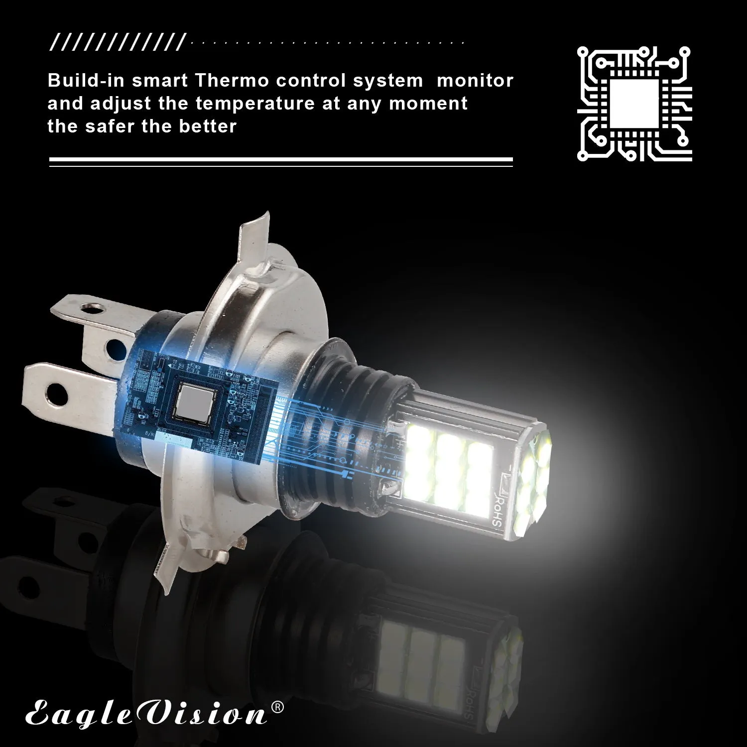 2pcs/set H4/9003 8 Rows 24SMD High Brightness LED Anti-fog Lights