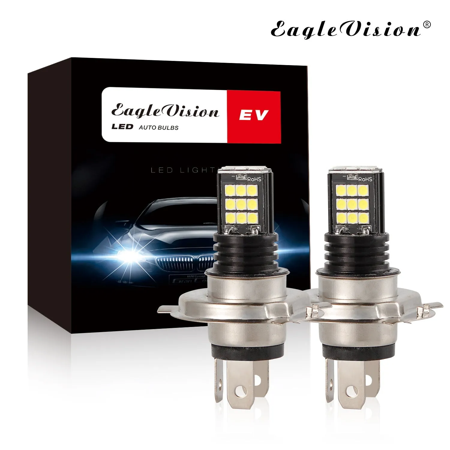 2pcs/set H4/9003 8 Rows 24SMD High Brightness LED Anti-fog Lights