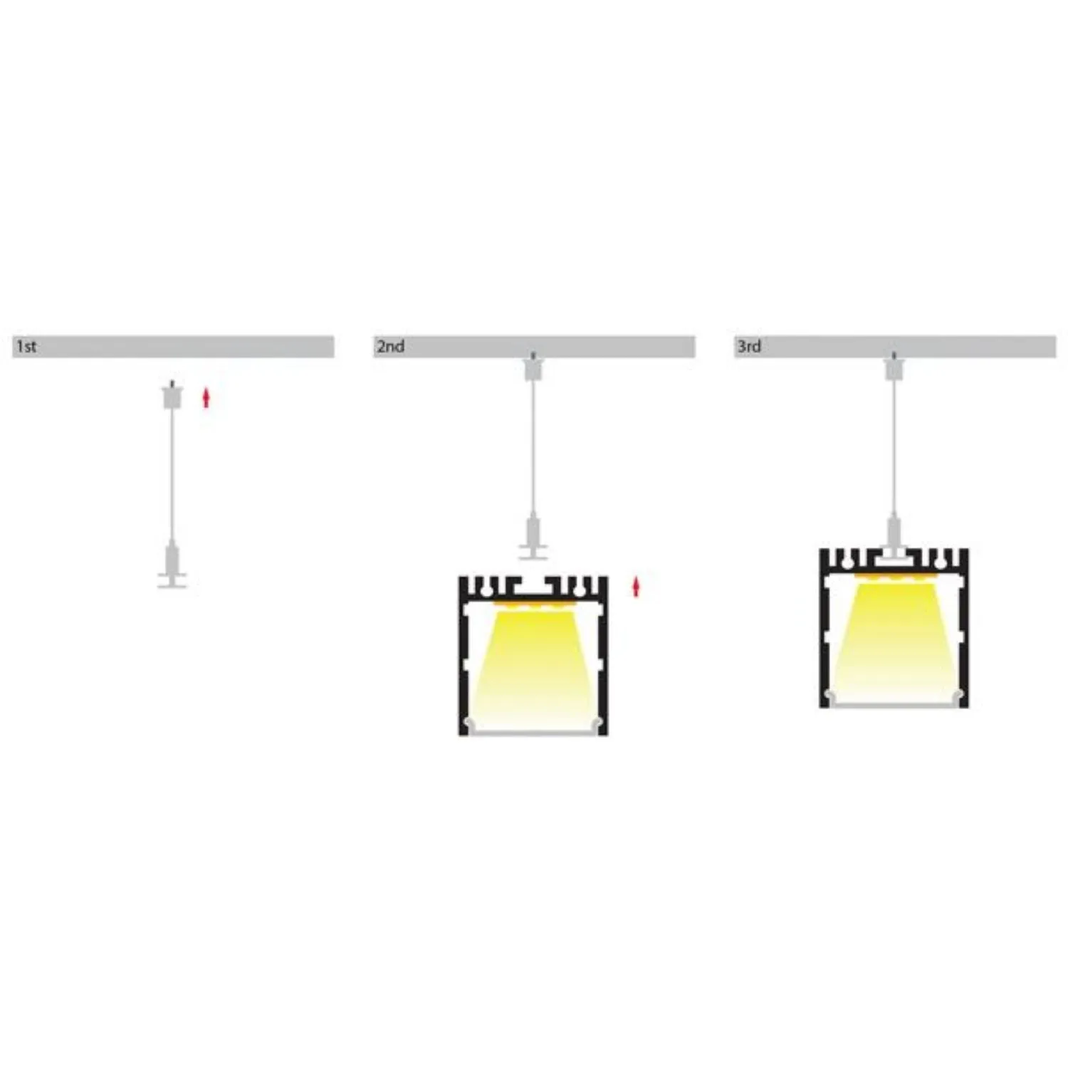 35mm x 37mm Black Deep Square Aluiminium LED Profile Havit Lighting - HV9693-3537-BLK