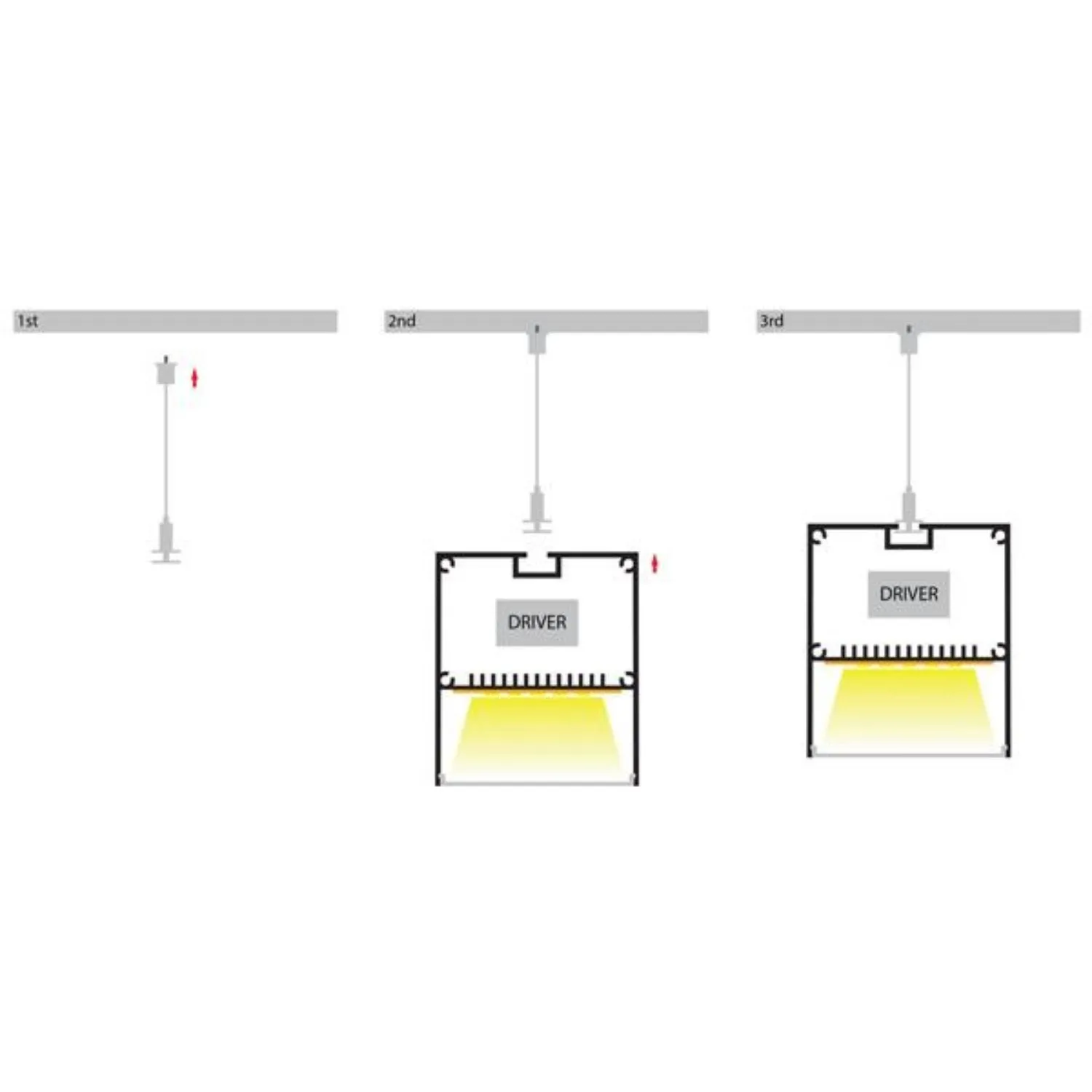 60mm x 70mm Black Slimline Square Deep Aluminium LED Profile Havit Lighting - HV9693-6070-BLK