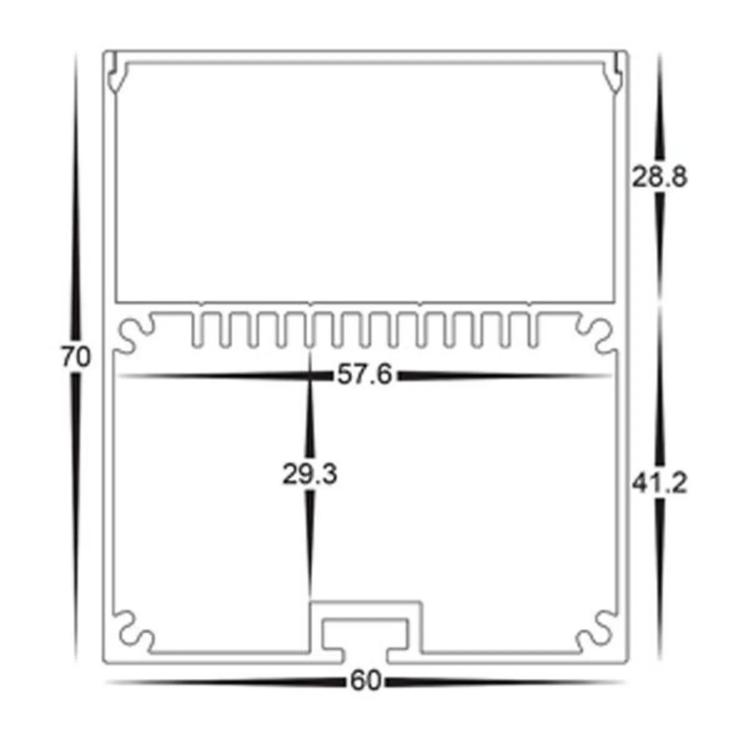 60mm x 70mm Black Slimline Square Deep Aluminium LED Profile Havit Lighting - HV9693-6070-BLK