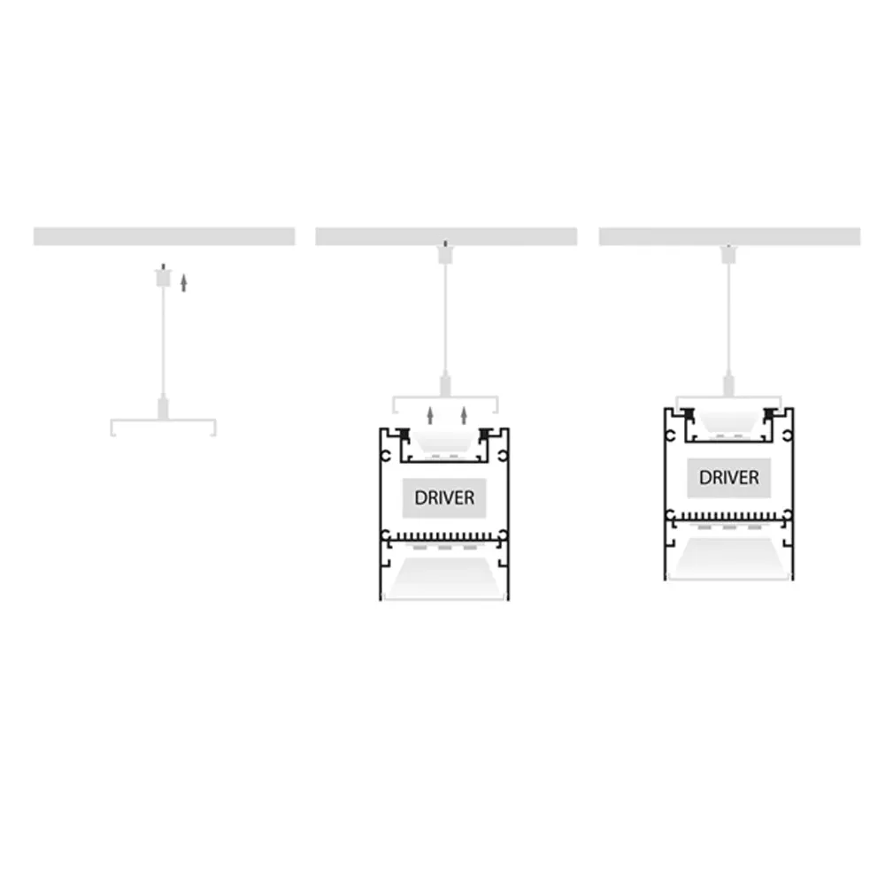 60mm x 80mm Silver Deep Square Up and Down Aluminium LED Profile Havit Lighting - HV9693-6080