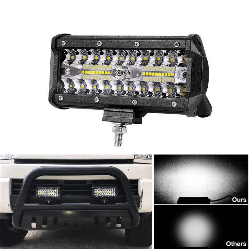 7 inch 400W LED Work Light Bar Flood Spot Beam Offroad 4WD SUV