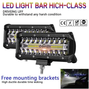 7 inch 400W LED Work Light Bar Flood Spot Beam Offroad 4WD SUV