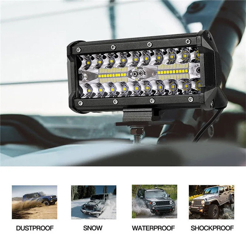 7 inch 400W LED Work Light Bar Flood Spot Beam Offroad 4WD SUV
