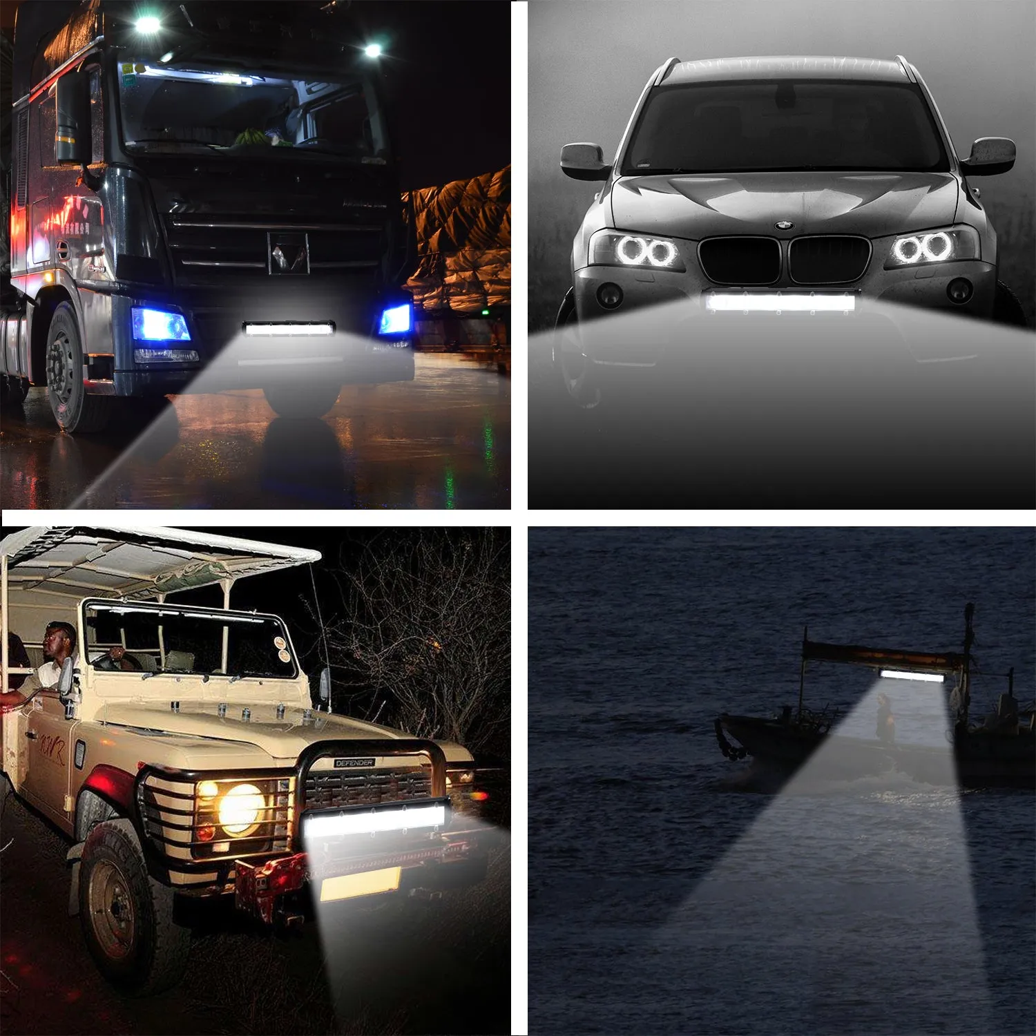 7" 120W LED Work Light Bar Spot Beams 6000K Super Bright