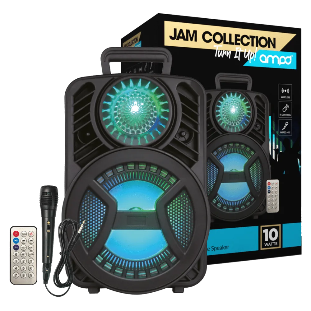 AMPD Laser LED Trolley Party Bluetooth Speaker with Mic