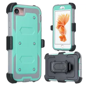 Apple iPhone 7 Case, Triple Protection 3-in-1 Heavy Duty Holster Shell Combo Case Cover for iPhone 7 - Teal
