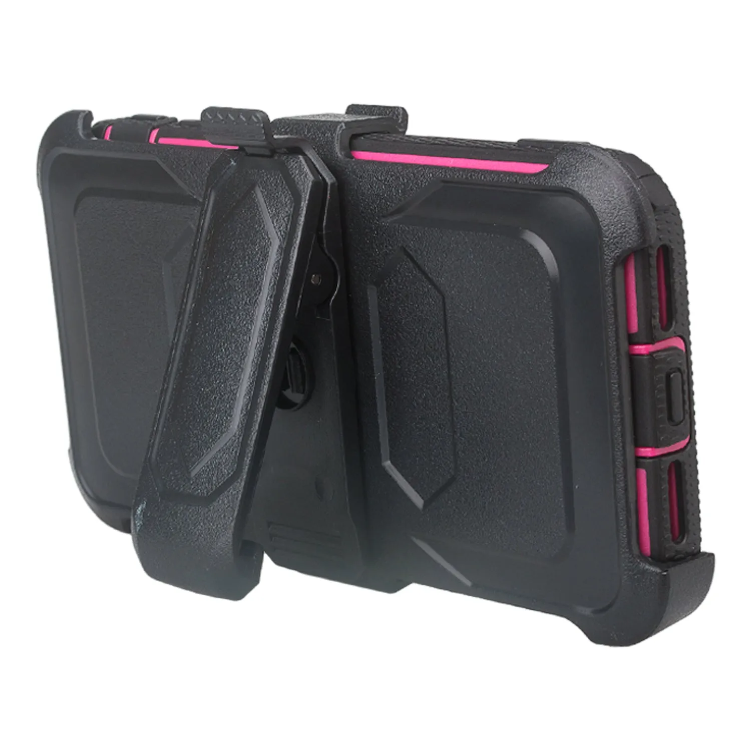 Apple iPhone X | iPhone Ten Case,  Triple Protection 3-1 w/ Built in Screen Protector Heavy Duty Holster Shell Combo Case - Hot Pink