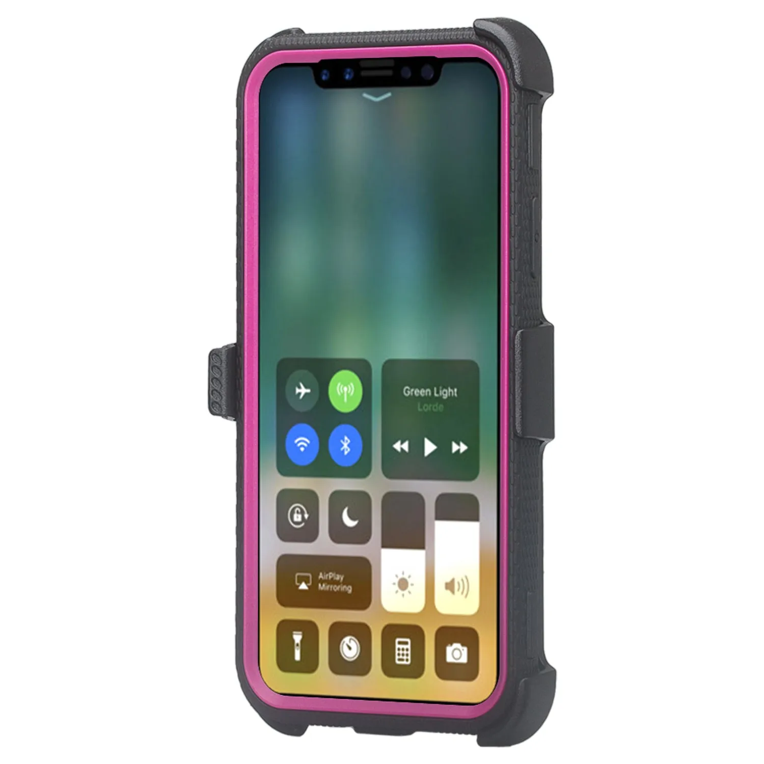 Apple iPhone X | iPhone Ten Case,  Triple Protection 3-1 w/ Built in Screen Protector Heavy Duty Holster Shell Combo Case - Purple