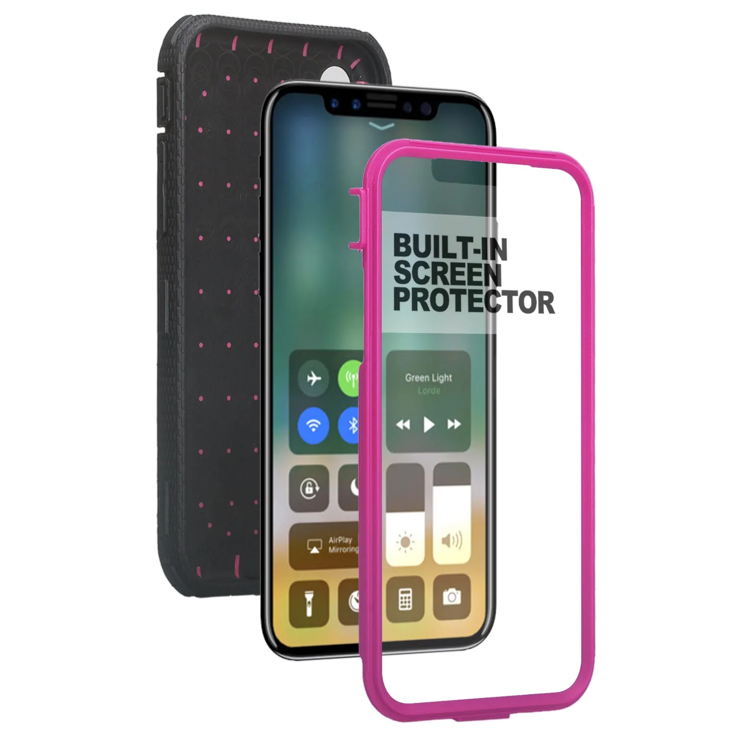 Apple iPhone X | iPhone Ten Case,  Triple Protection 3-1 w/ Built in Screen Protector Heavy Duty Holster Shell Combo Case - Purple