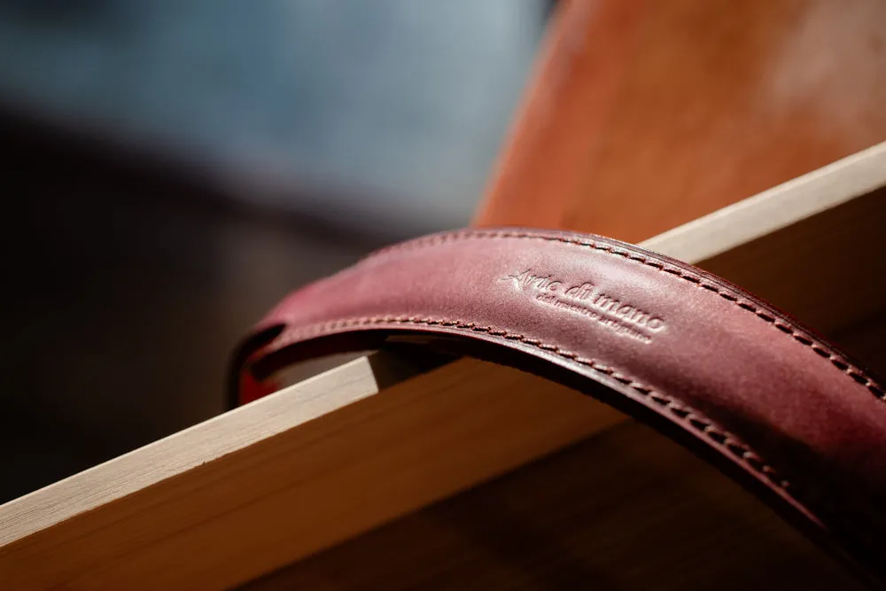 Arte di Mano Classic Neck Strap, 95cm - Italian Shell Cordovan & Buttero Burgundy