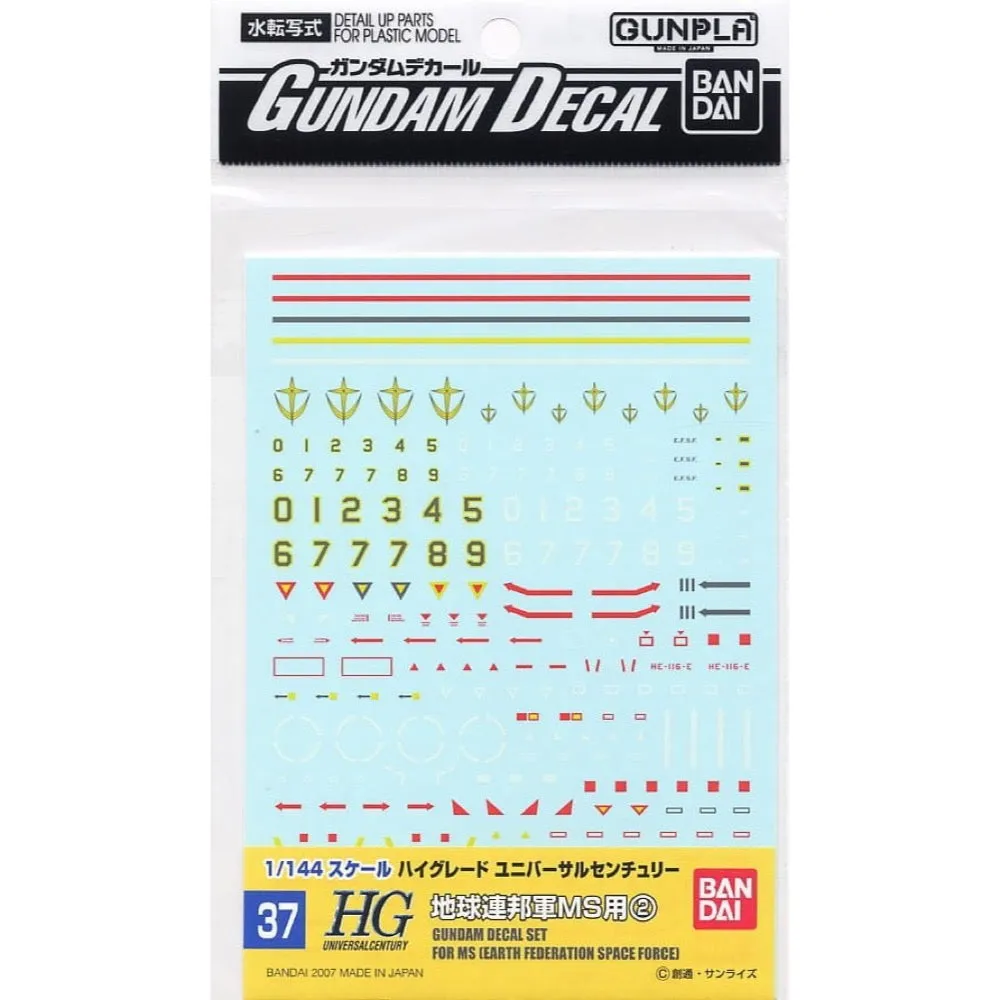 Bandai 5061139 Decal No. 37 1/144 Earth Federation MS 2