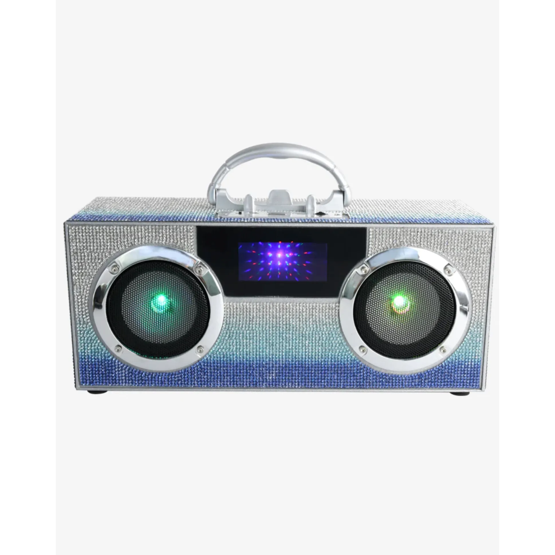 Blue Bling Mini Boombox - Bluetooth w/LED  Lights