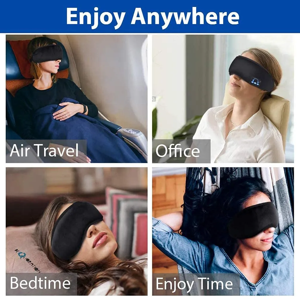 Bluetooth Eye-Mask Sleep Headphones, Wireless Music Sleep Mask Noise Cancelling Sleeping Headphone Washable Perfect for Men Women Sleeping/Travel/Meditation