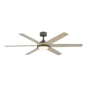 Brawn 64 Inch Graphite Outdoor Smart Ceiling Fan with LED CCT Select Light Kit and Remote