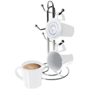 CTA Digital SP-BMSW Bluetooth Speaker Mug with Mug Stand & Porcelain Mugs