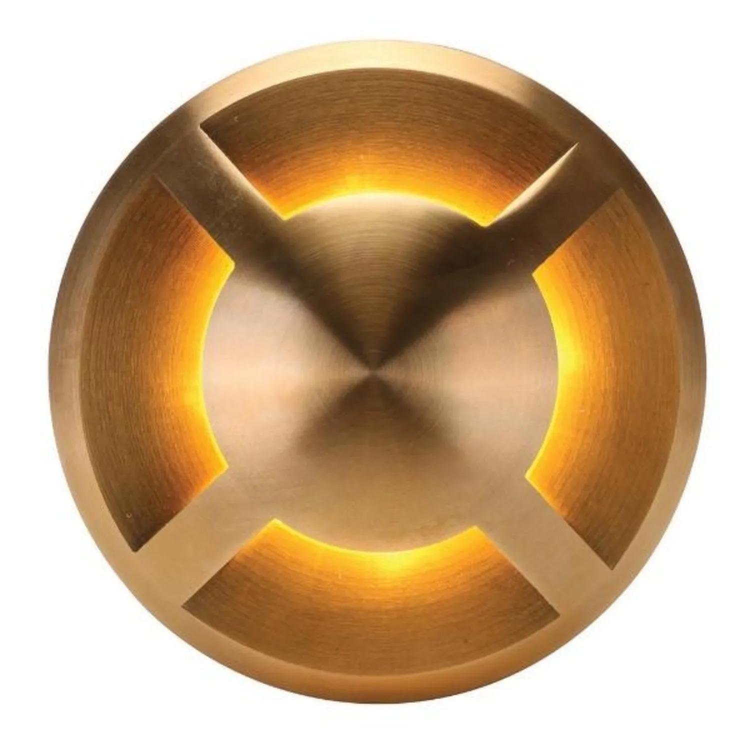 DEKA Four-Way LED inground Light Cover in Aluminium or Brass