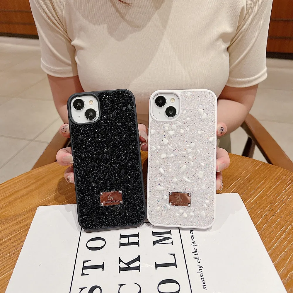 Diamond Studded Pattern Glittery Phone Case - iPhone 15 Plus