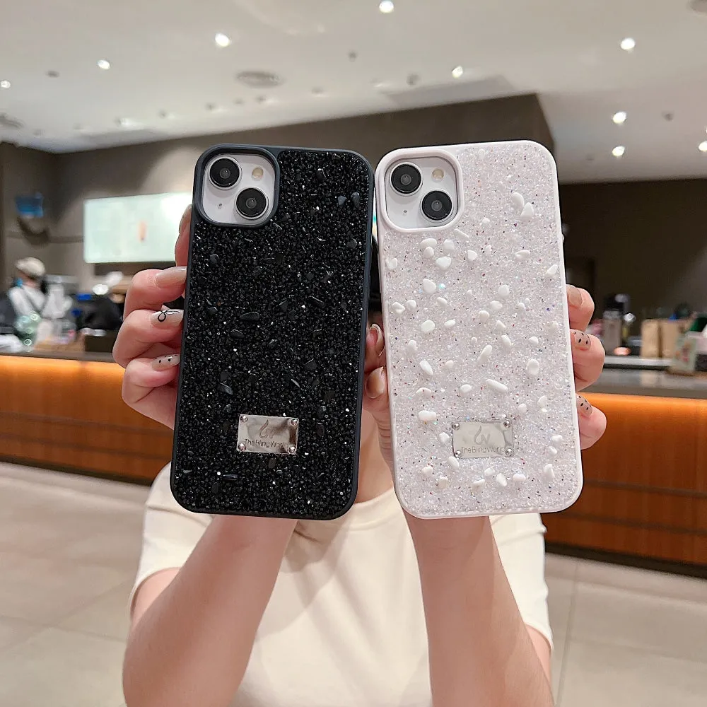 Diamond Studded Pattern Glittery Phone Case - iPhone 15 Plus
