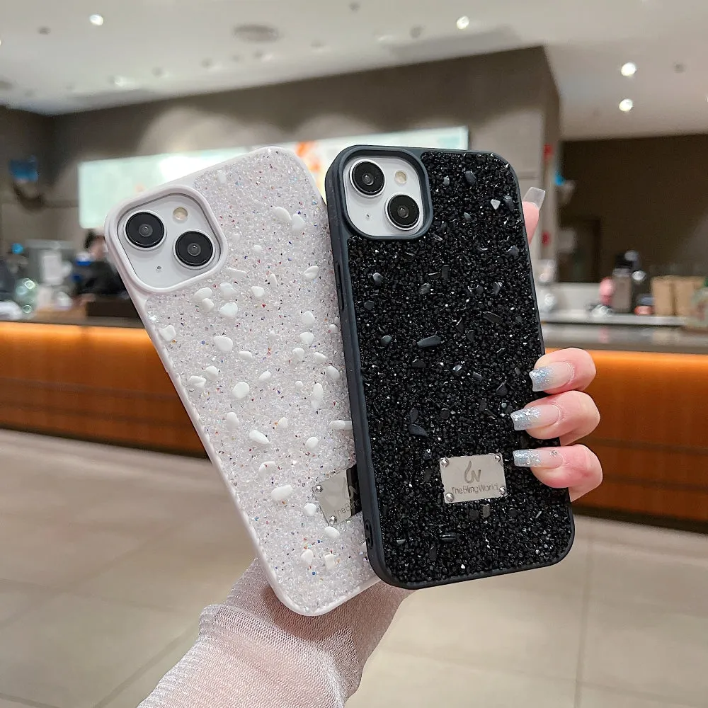 Diamond Studded Pattern Glittery Phone Case - iPhone 15 Plus